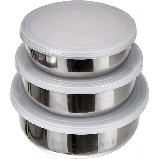 Ibili Set Of 3 Steel Food Containers