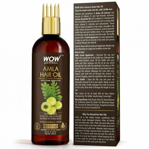 Wow Skin Science Amla Hair Oil with Comb, 200ml