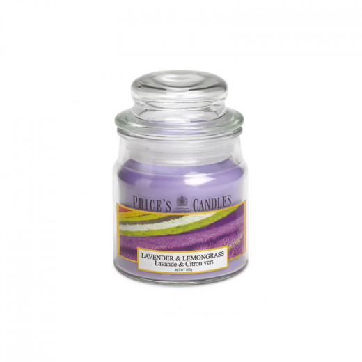Price's Medium Scented Candle Jar With Lid, Lavender & Lemongrass