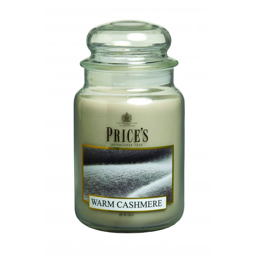 Price's Large Scented Candle Jar with Lid, Warm Cashmere