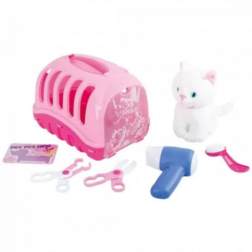 Play Go | Pet Care Carrier | 7 Pcs With Plush Kitten Included