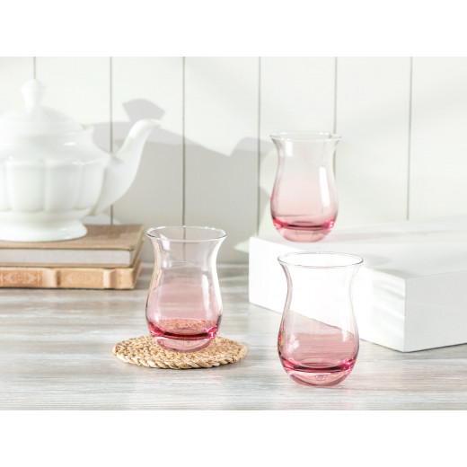 Madame Coco Clarette-Pink Touch Set of 6 Tea Glasses