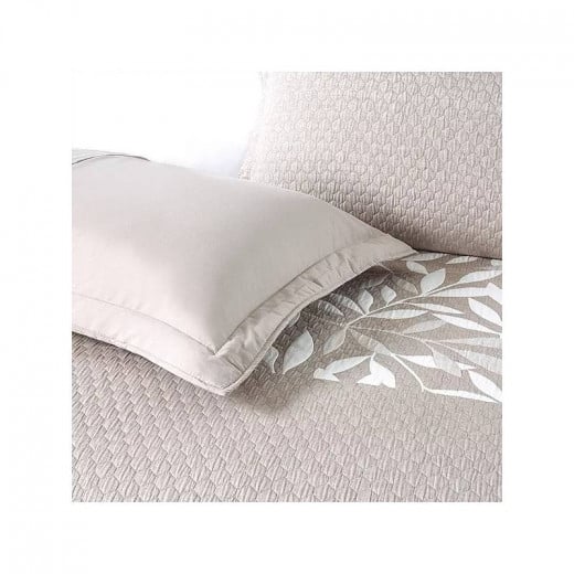 Nova Home Elwood Jacquard Bed Spread Set, Poly Cotton, Brown Color, King Size