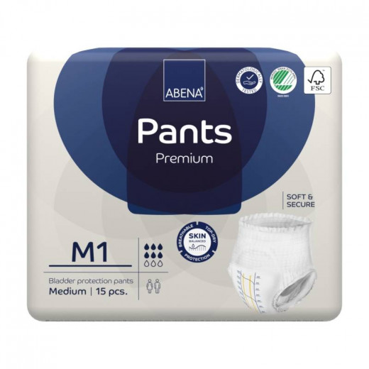 Abena Pants Adult Underwear, Size Medium 15 Pieces