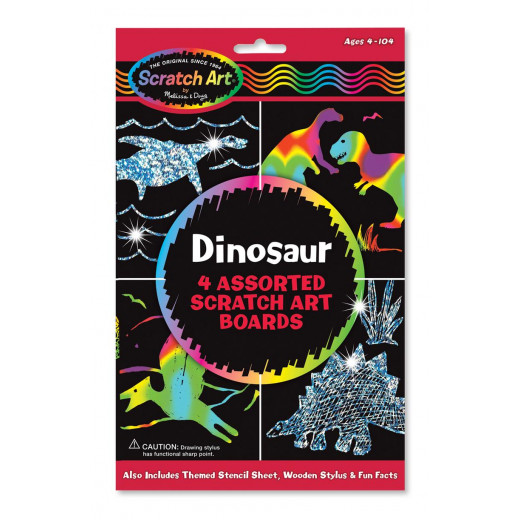 Melissa & Doug Dinosaur Scratch Art Boards, Assorted Colors