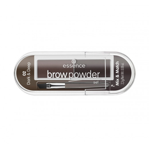 Essence Brow Powder Set, 02 Dark & ​​deep, 2.3g