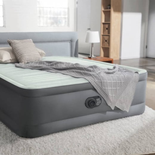 Intex Airbed PremAire White and Gray Queen Size