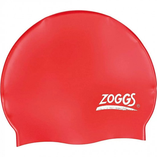 Zoggs Junior Silicone Cap For Swim, Red Color