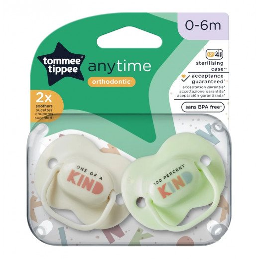 Tommee Tippee Anytime Soother, 0-6m, 2 Pieces
