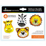 Rainbow Moments Foil Balloon Set, Animals Design