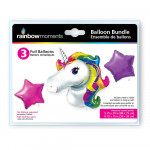 Rainbow Moments Foil Balloon Set, Unicorn Design