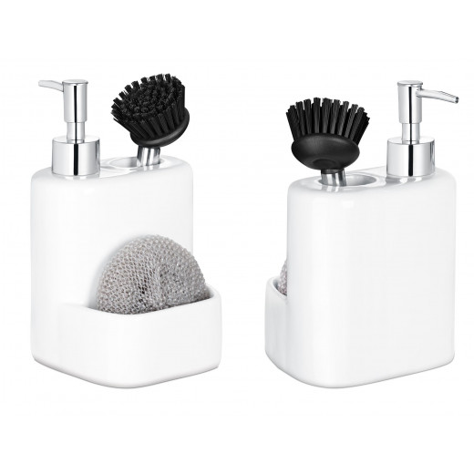 Madame Coco Andre Lotion Dispenser With Brush, White Color