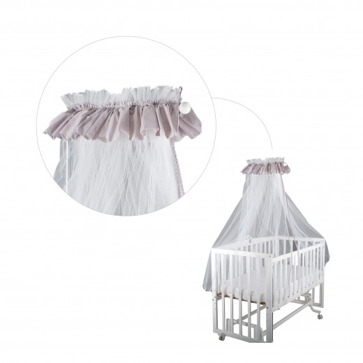 Baby Bed Mosquito Net Cloud L Shaped Grey