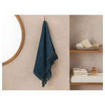 English Home Eaves Cotton Tassel Face Towel, Petrol Color, 50x70 Cm