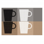 Kela Place Mat, Cups Design, Grey Color