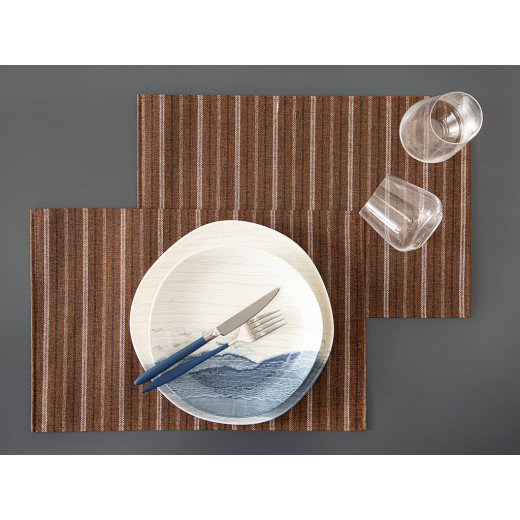 English Home Art pop Polyester Placemat, 30*45 cm, Brown, 2 Pieces