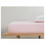 English Home Plain Cotton Super King Fitted Elastic Bed Sheet, Pink Color, 200*200 Cm