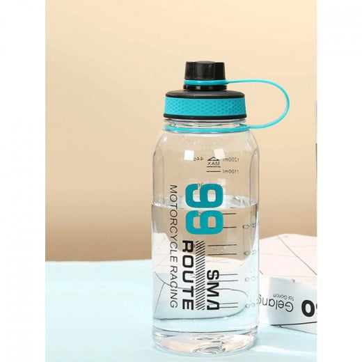 Water Bottle Transparent Turquoise, 900 Ml