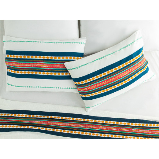 English Home Exotic Stripes Easy Iron 2 Set Pillowcase 50x70 cm Dark Blue