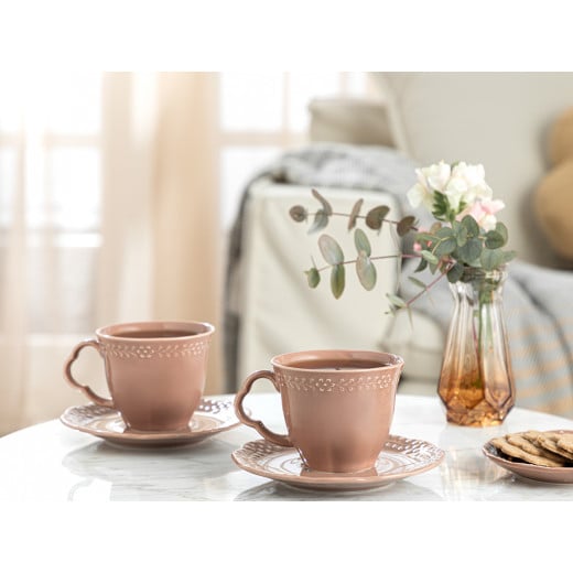 English Home Viyana Porcelain Tea Cup, 2 Set, 180 ml