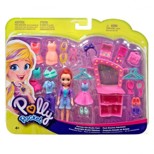 Polly Pocket Fiercely Fab Studio Pack With Lila Doll