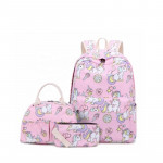 Girls School Backpack Backpack with Lunch Bag & Pencil Case Unicorn