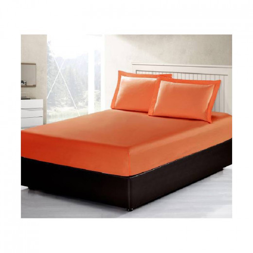 طقم شرشف سرير مطاط, باللون البرتقالي, حجم مفرد, عدد 2 من ارمن