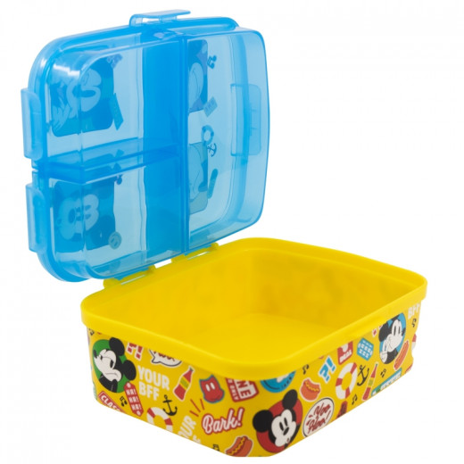 Stor Xl Multi Compartment Rectangular Sandwich Box Mickey Mouse Fun-tastic