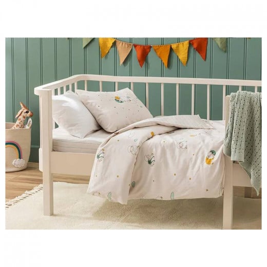 English Home Cotton Unisex Baby Duvet Cover Set, Beige Color, 100x150 Cm