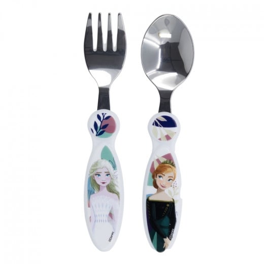 Stor Elliptical Metallic Cutlery Set Frozen Trust The Journey 2 Pieces
