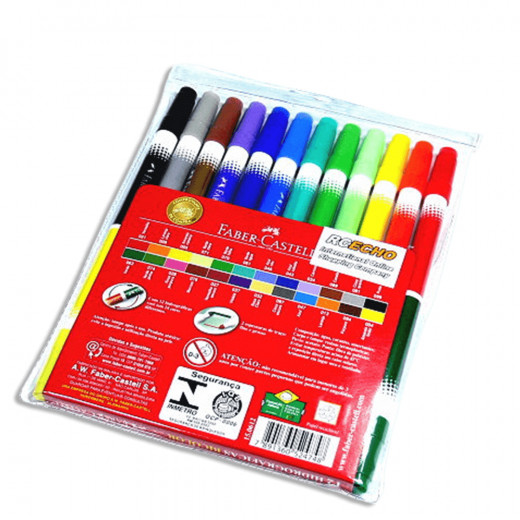 Faber Castell Color Markers Bicolor Pens|, 24 Colors