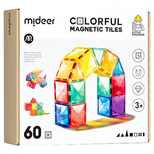 Colorful Magnetic Tiles - 60pcs