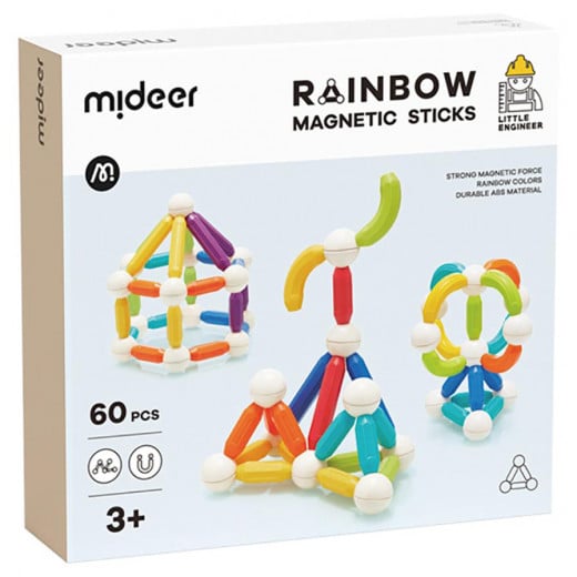 Mideer Rainbow Magnetic Sticks-60pcs