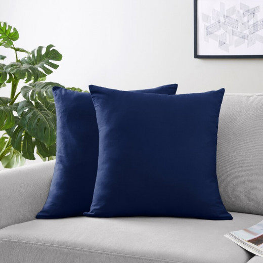 ARMN Azure Plain Cushion Cover,  Dark Blue Color