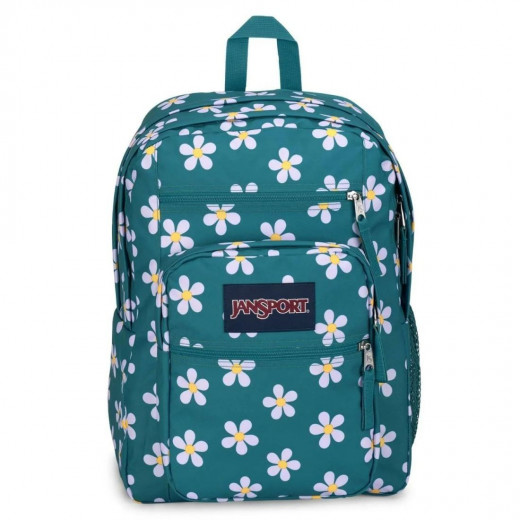 JanSport Backpack Big Student Neon Daisy, Green & Purple Color