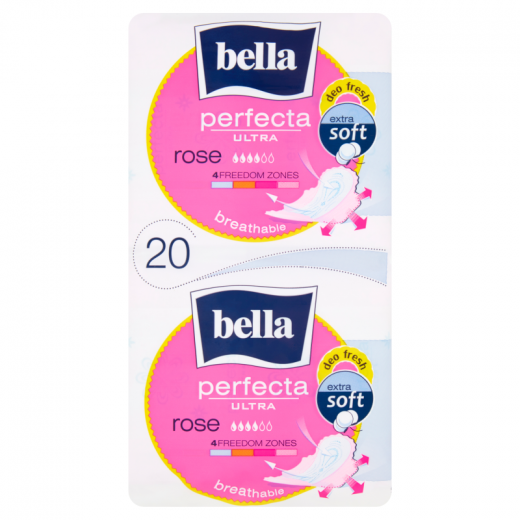 Bella Perfecta Ultra Rose Extra Soft, With Wings, 20 Pieces