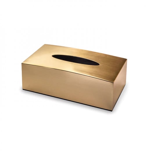صندوق مناديل ورقية من الأكريلك بتصميم معدني, باللون الذهبي من فاج