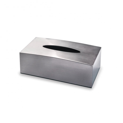 صندوق مناديل ورقية من الأكريلك بتصميم معدني, باللون الفضي من فاج