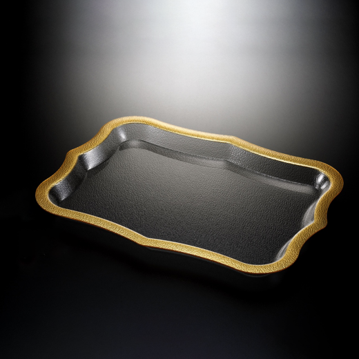 Vague Acrylic Traditional Tray, 68 Cm, Gold Color