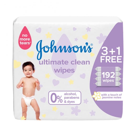 Johnson'S, Baby Wipes Ultimate Clean Jumbo 48 Pieces 3+1