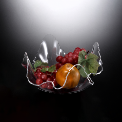 Vague Acrylic Clear Fruit Bowl 24.5 centimeter