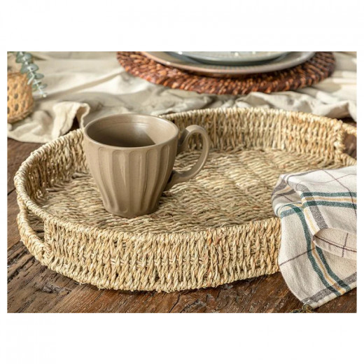 English Home Donna Wicker Oval Tray, Brown, 40x30 Cm