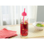 English Home Unicorn Glass Children's Bottle With Straw, Pink, 450 Ml