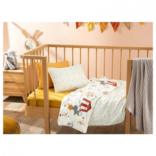English Home Carnival Cotton Baby Duvet Cover Set, Beige, 100x150 Cm