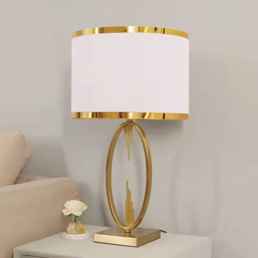 ARMN Regency Circle Table Lamp - Gold & White