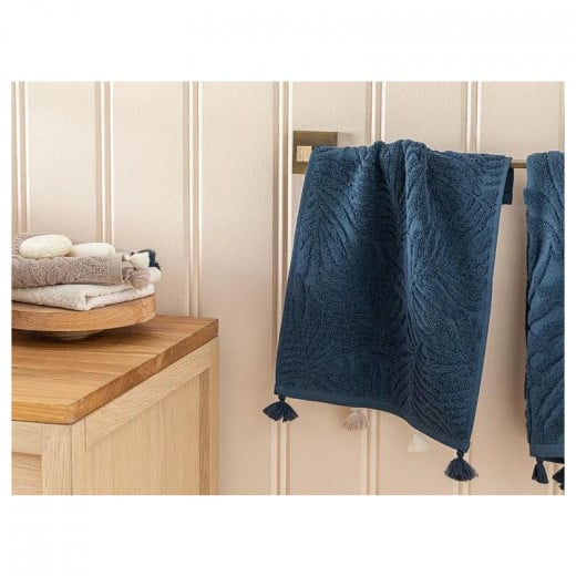 English Home Diana Cottony With Jacquard Hand Towel, Dark Blue, 30x40 Cm