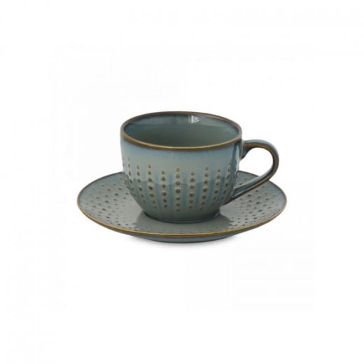 Easy Life Drops Coffee Cup & Saucer Set - Celadon 110ml
