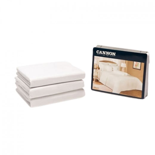 Cannon Bed Duvet Cover Plain Twin White 3pcs Set