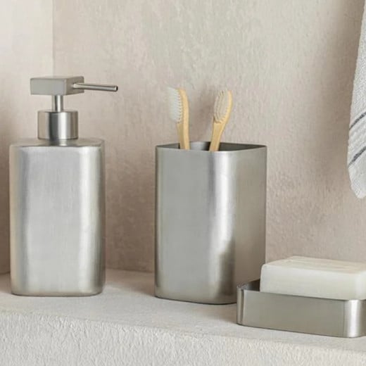 English Home Matte Chic Stainless Steel Bathroom Set Silver.
