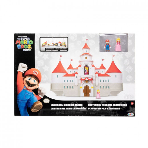 Nintendo Super Mario  Mushroom Kingdom Castle Playset with Mini Mario and Princess Peach Figures